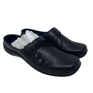 Easy Street Holly Faux Leather Navy Comfort Slide On Shoes 8